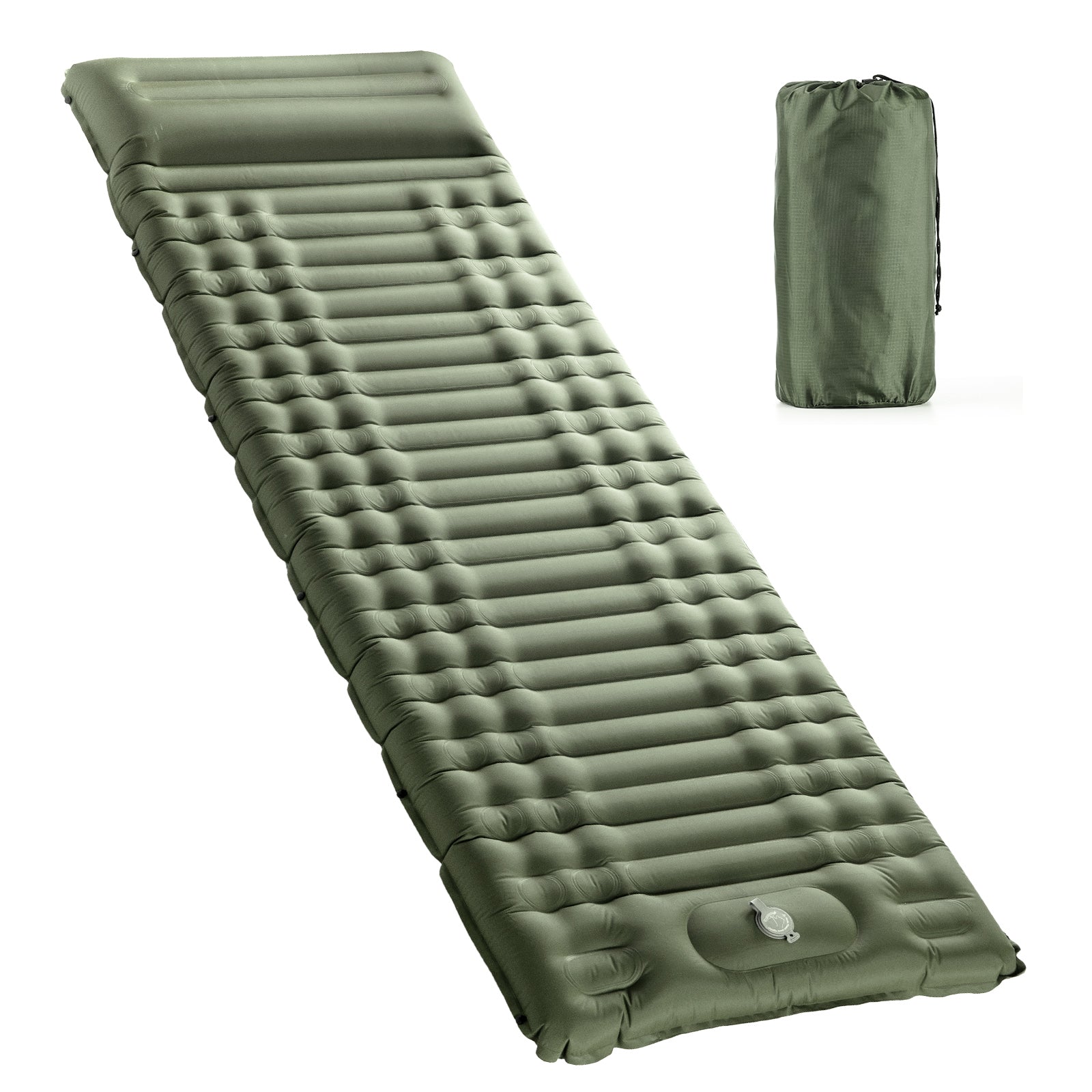 CumbreX Self Inflating Sleeping Pad for Camping, 4" Ultra-Thick Camping Mattress Pad with Pillow Built-in Foot Pump, Portable Sleeping Mat for Backpacking, Hiking, Tent