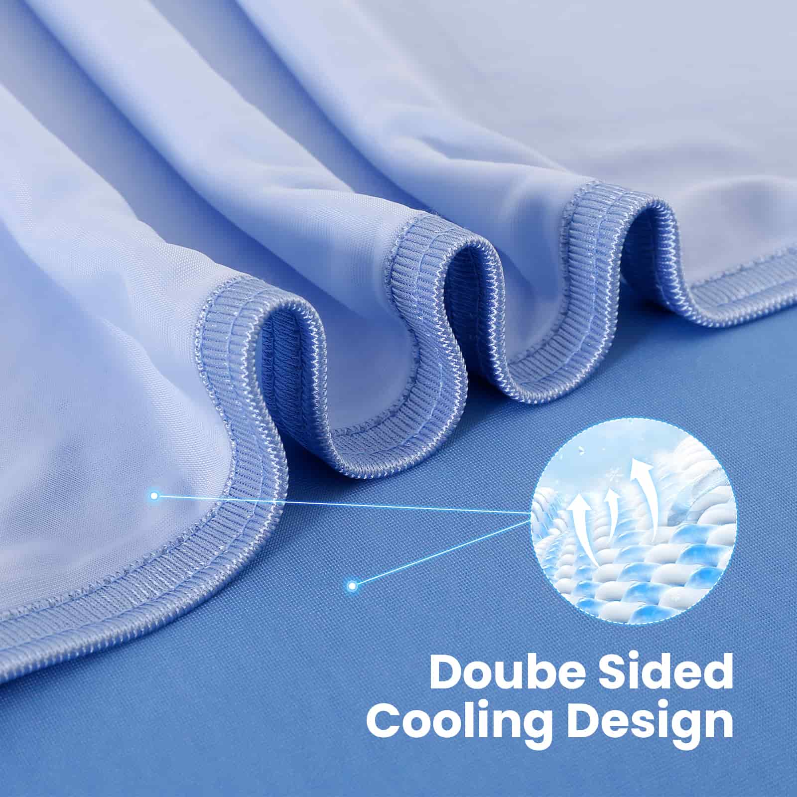 Q-Max > 0.5 Gradient Blue Cooling Blanket – Double-Sided, Breathable & Machine Washable