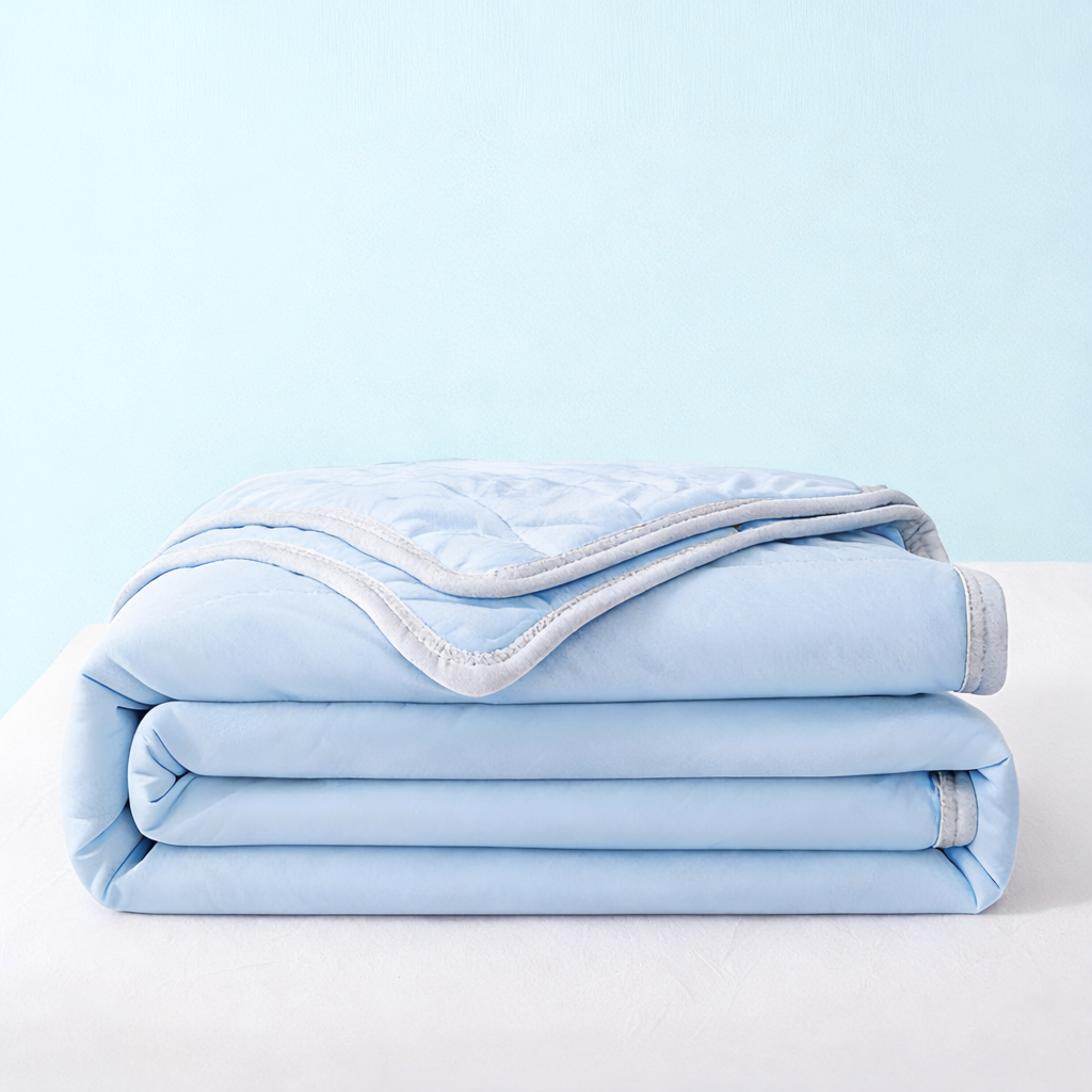 Cooling Ice Silk Summer Blanket – Lightweight, Washable, Soft Quilt for Babies & Adults