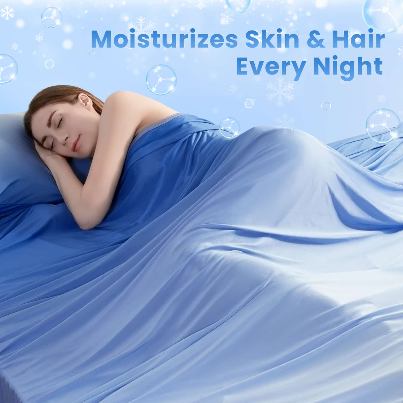 Q-Max > 0.5 Gradient Blue Cooling Blanket – Double-Sided, Breathable & Machine Washable