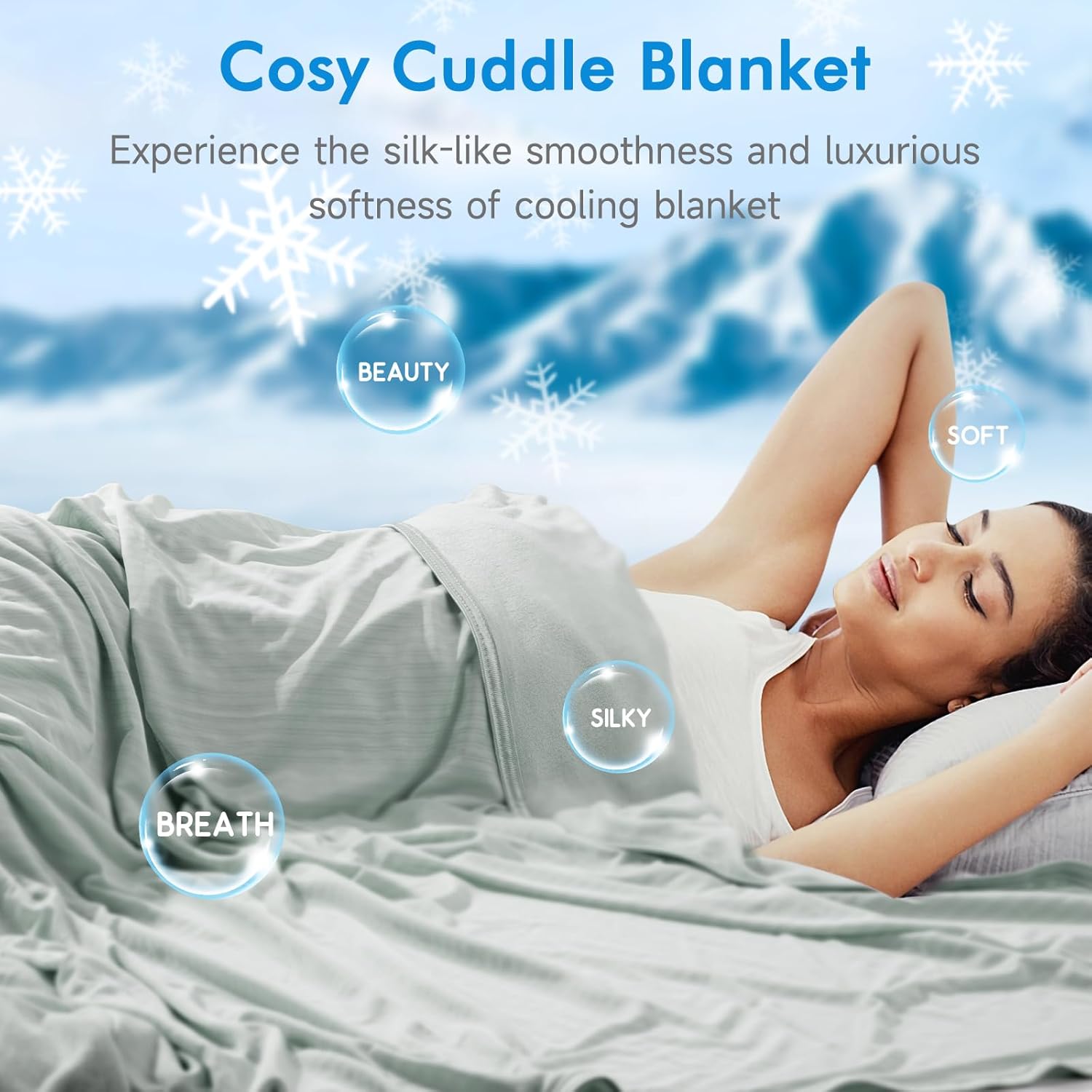 Elegear Cool Fiber Q-Max 0.4 Double-Sided Ice Silk Cooling Blanket – Gray