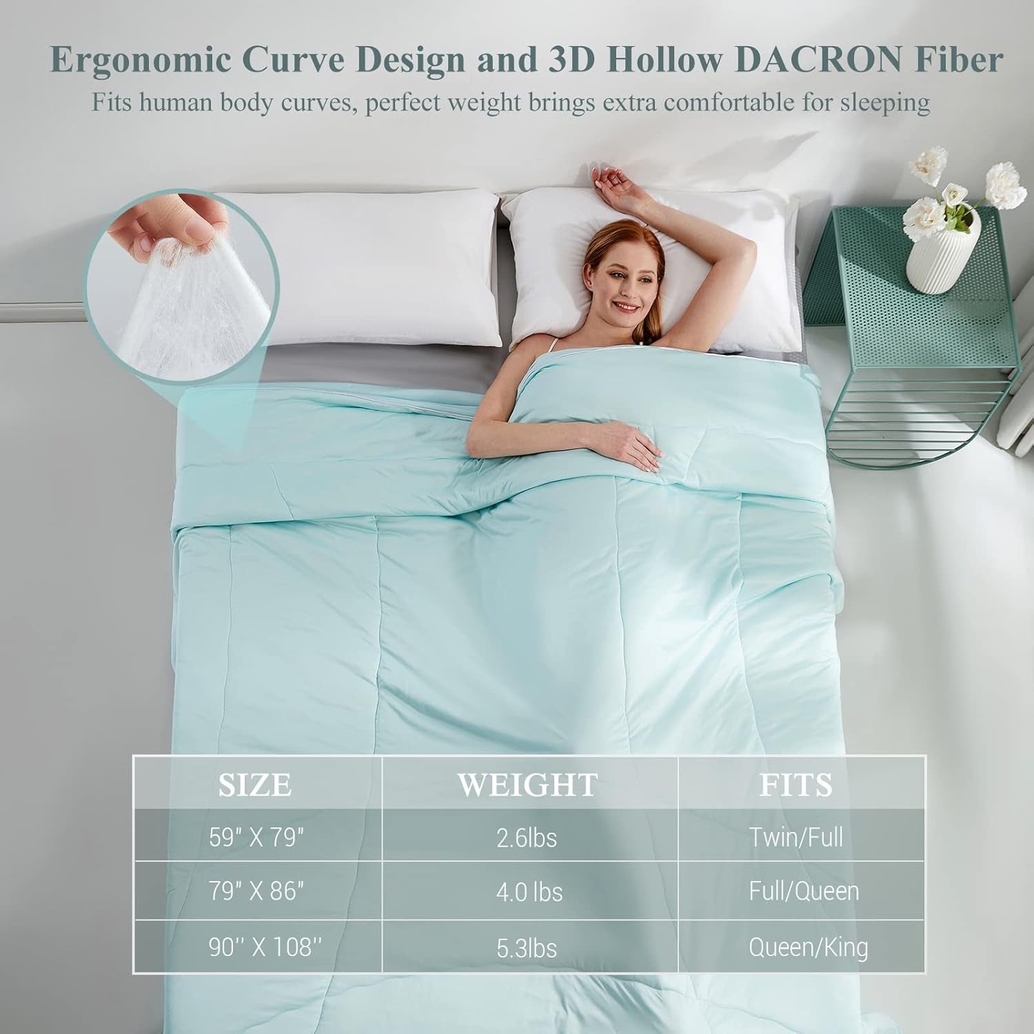 Ultra Soft Cloudy 3D Cooling Comforter Arc-chill Extreme Q Max 0.5-Lake Blue