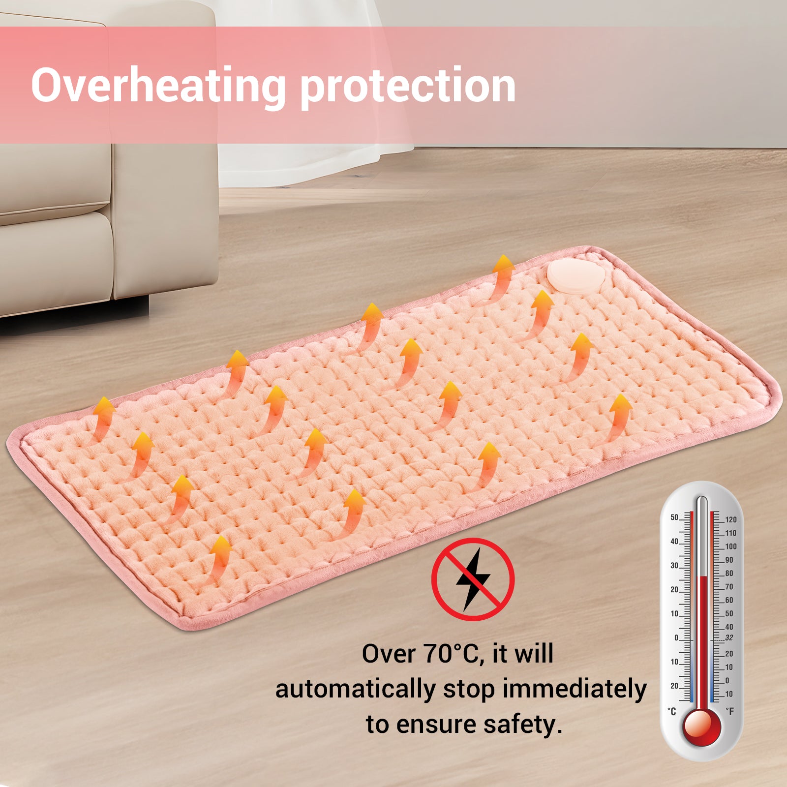 3-Second Fast Heating Pad – Soft, Safe & Adjustable Warmth for Everyday Comfort