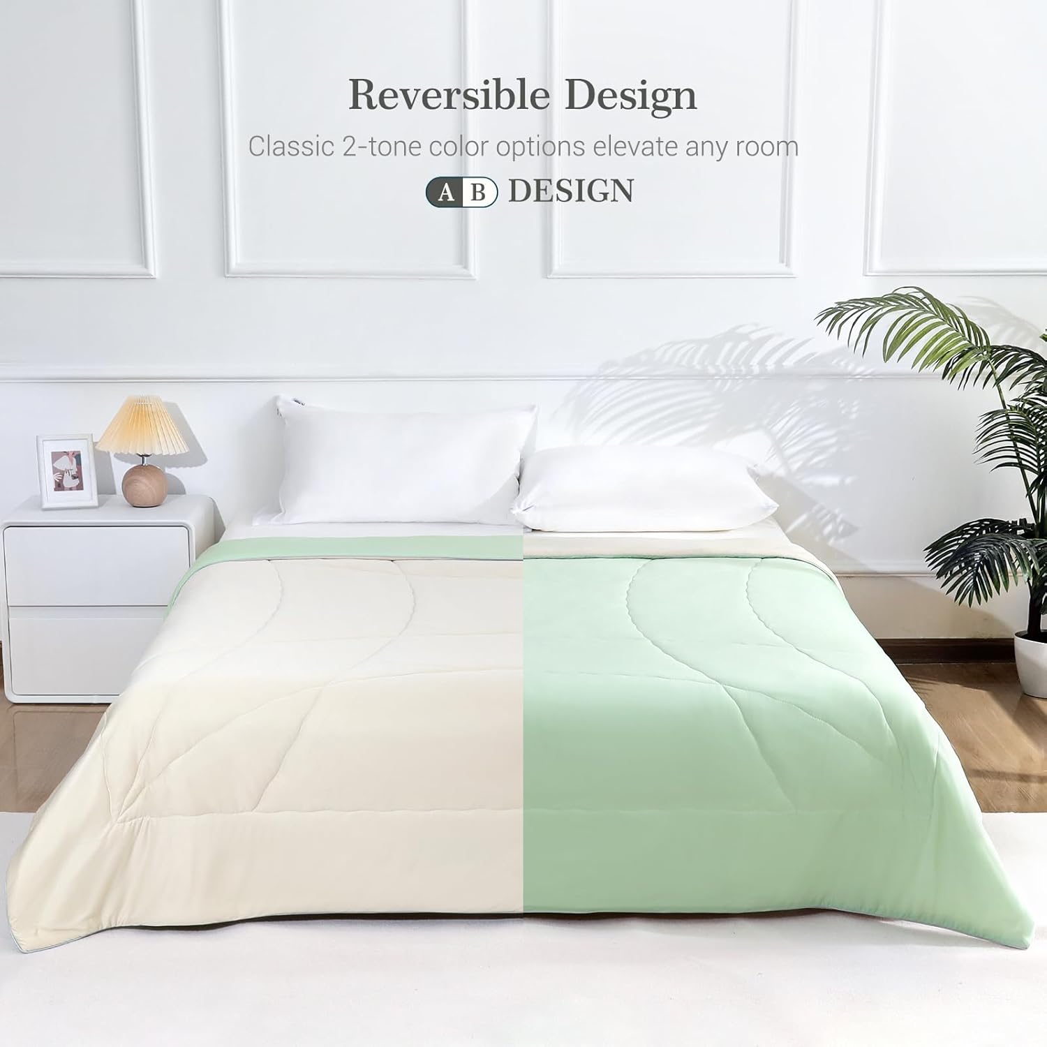 Ultra Soft Cloudy 3D Cooling Comforter Arc-chill Extreme Q Max 0.5-Green & Beige