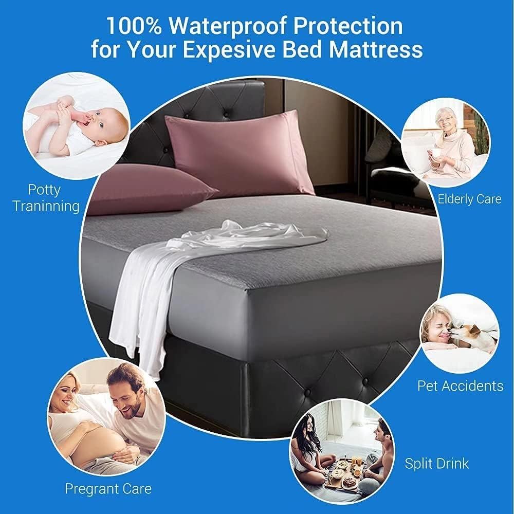 Revolutionary Cooling Bedding Set – Arc-Chill Pro Q-Max 0.4 Mattress Protector & 2 Pillowcases (Gray)