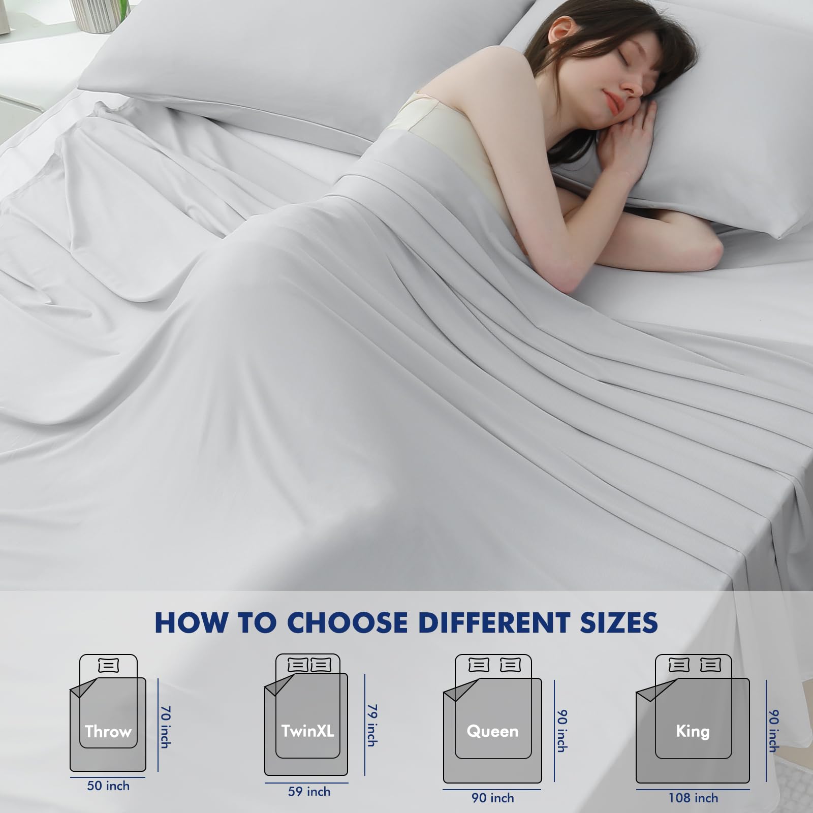 Elegear Light Gray Cooling Blanket – Arc-Chill 3.0, Lightweight for Hot Sleepers