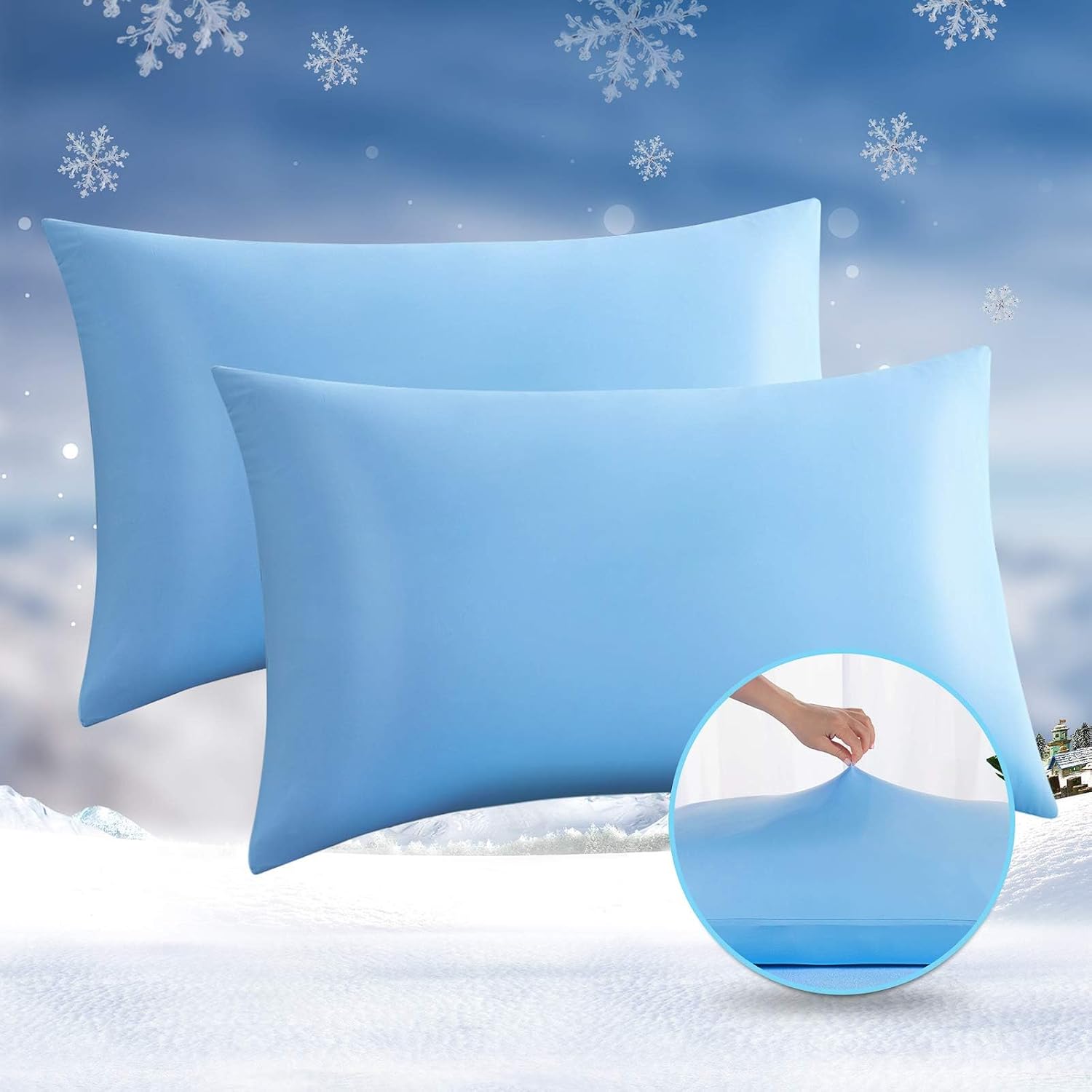 Premium Seidige Super Kühlende Kissenbezüge Arc-Chill Extreme Q-Max 0,5 von 2er Pack