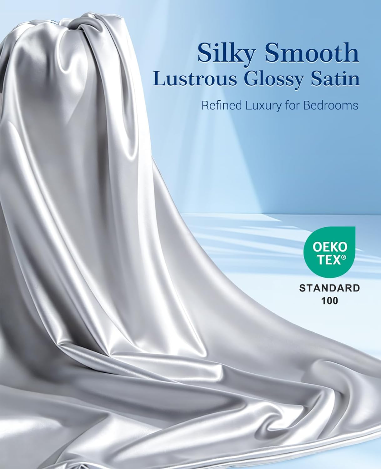 Elegear Arc-Chill Cooling Pillowcases Q-max>0.5, 2-Pack, Soft & Hair-Friendly- Silver Gray