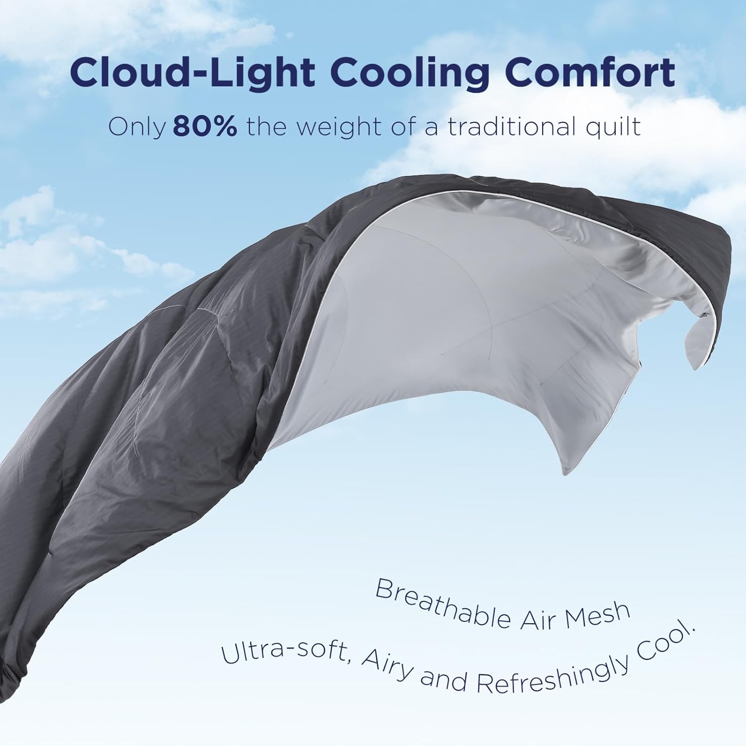 Arc-Chill 3.0 – Q-max>0.55 Featherlight & Breathable Gray Cooling Comforter