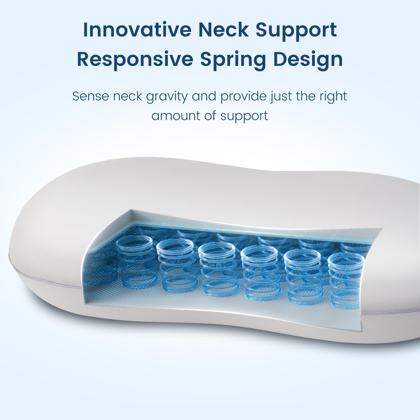 وسادة عنق فوم إليجير للنوم على الجانب أو الظهر، رمادي