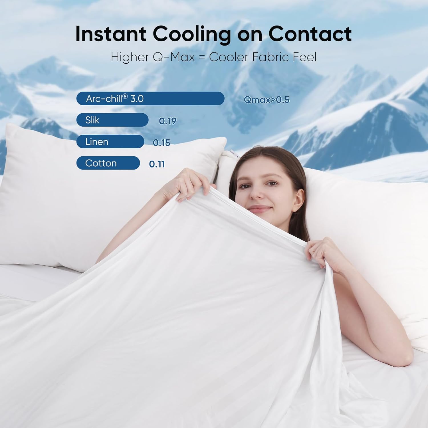 Elegear ডাবল সাইডেড ক্লিন শাইনী হোয়াইট স্ট্রাইপড কুলিং ব্ল্যাঙ্কেট