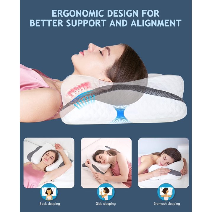 Memory Foam Pillow, Cervical Pillow for Neck Pain Relief