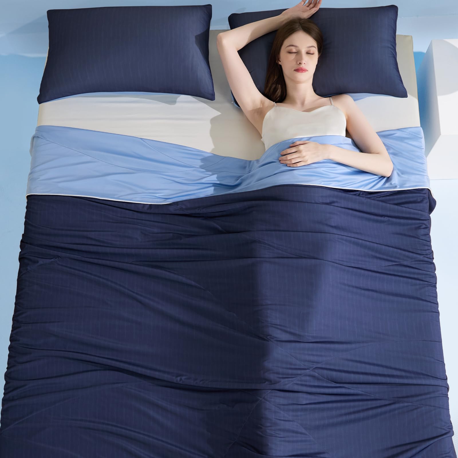 Arc-Chill 3.0 – Q-max>0.55 Featherlight & Breathable Dark Blue Cooling Comforter