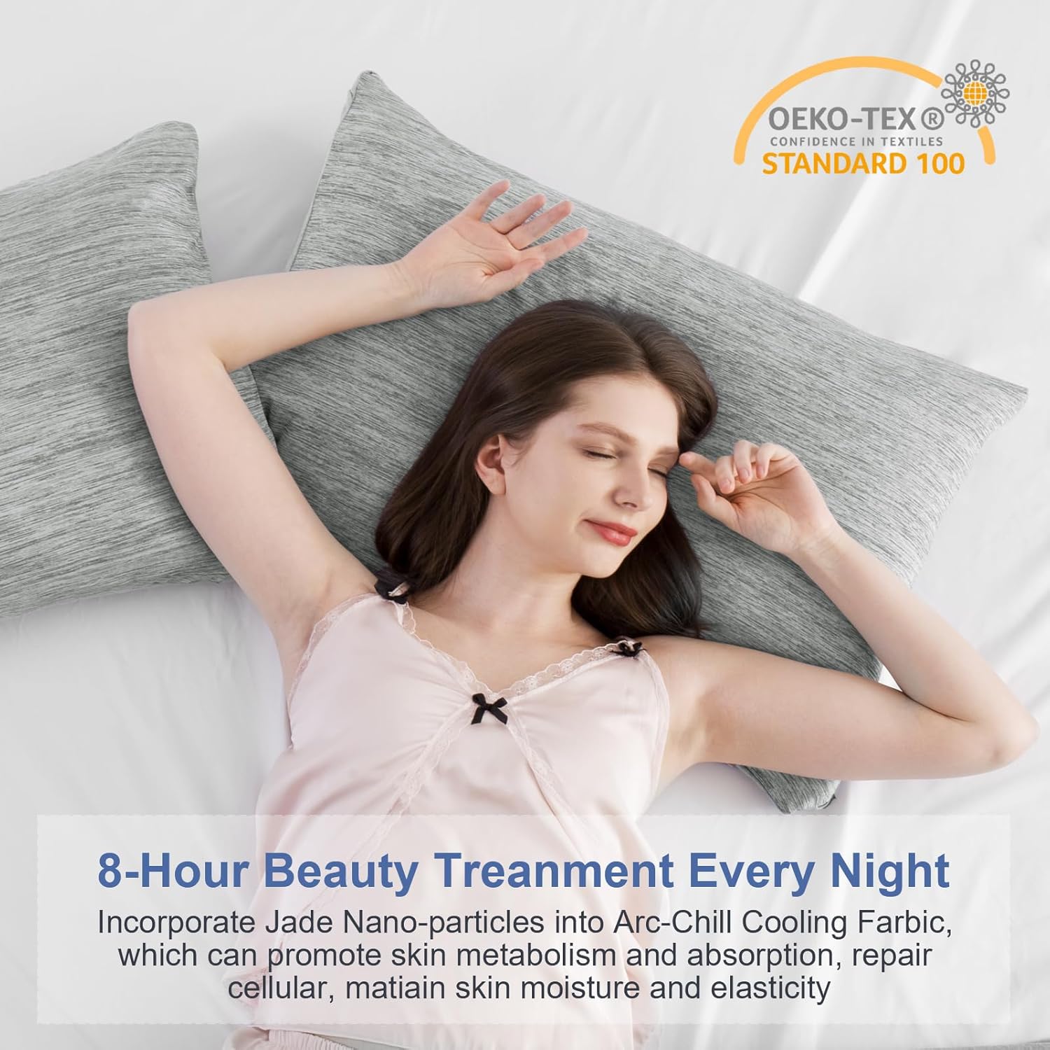 Revolutionary Gray Cooling Pillowcases Set of 2 – Arc-Chill Pro Q-Max 0.4
