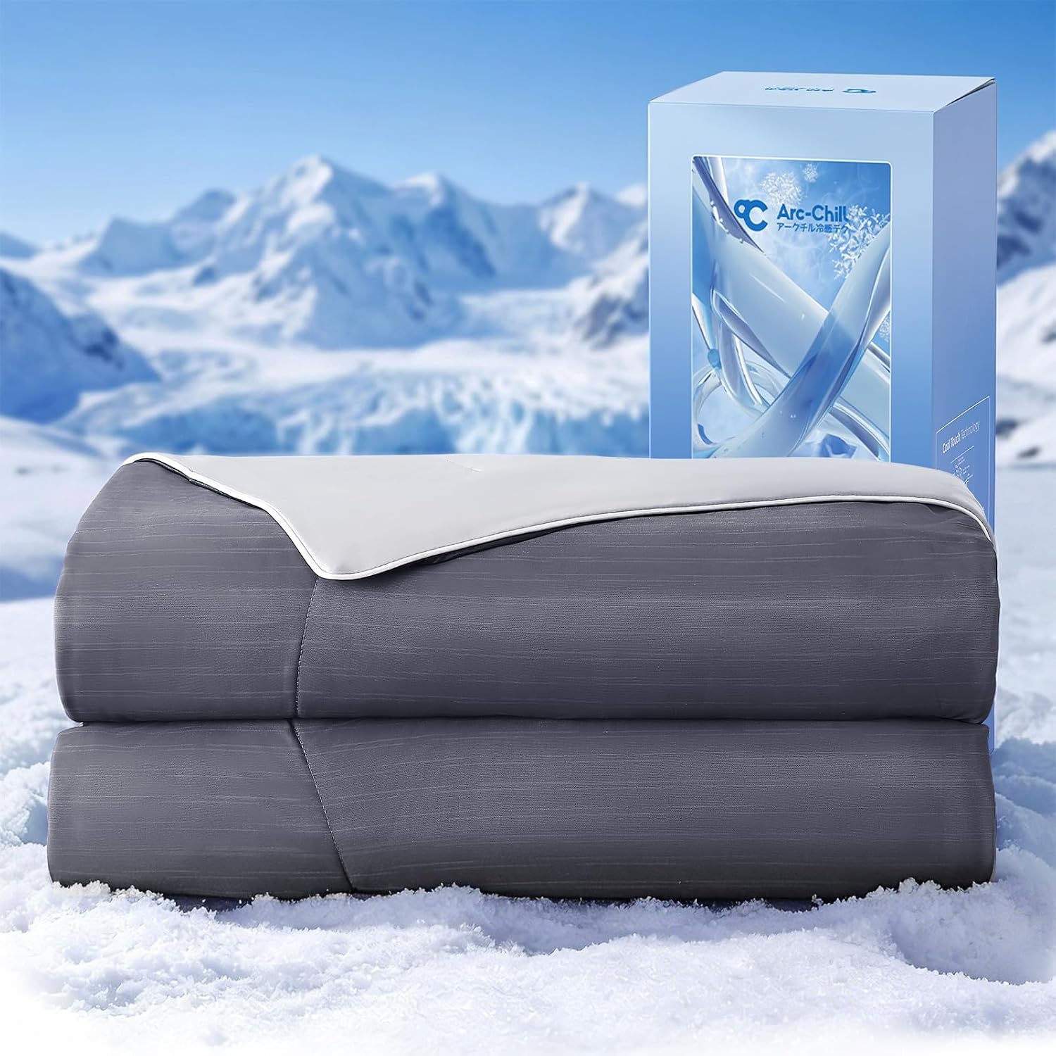 Arc-Chill 3.0 – Q-max>0.55 Featherlight & Breathable Gray Cooling Comforter