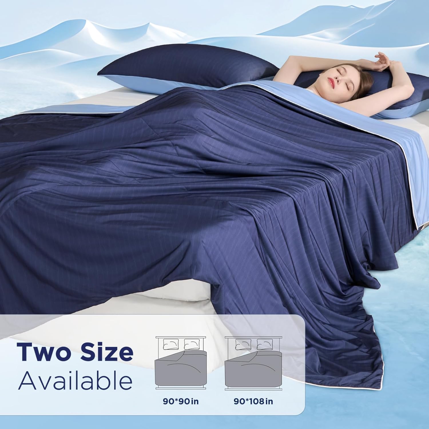Arc-Chill 3.0 – Q-max>0.55 Featherlight & Breathable Dark Blue Cooling Comforter