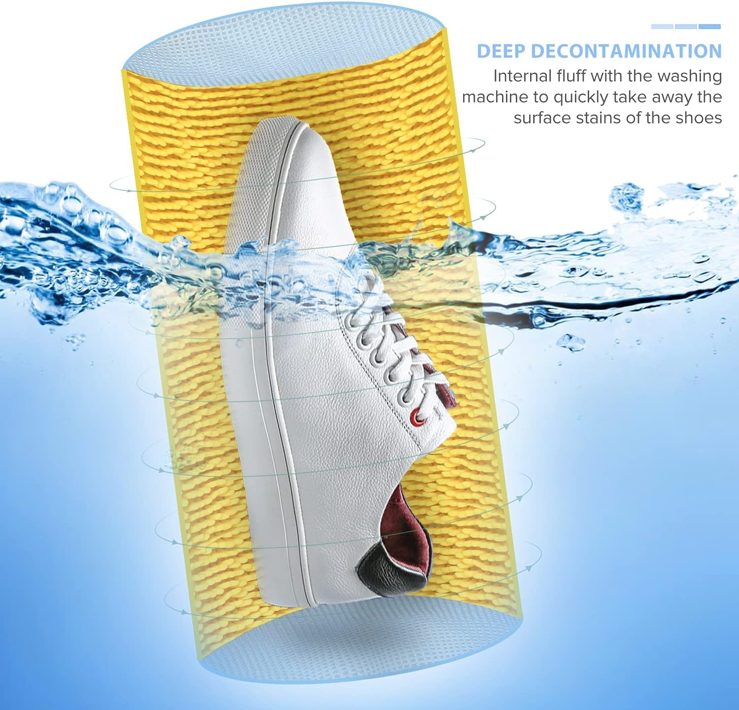 Teletrogy Shoe Washing Machine Bag 2PCS, Reusable Durable Zipper Laundry Bag Shoe Washing Bag for Washer and Dryer, Sneaker Tennis Cleaning Bags, Yellow