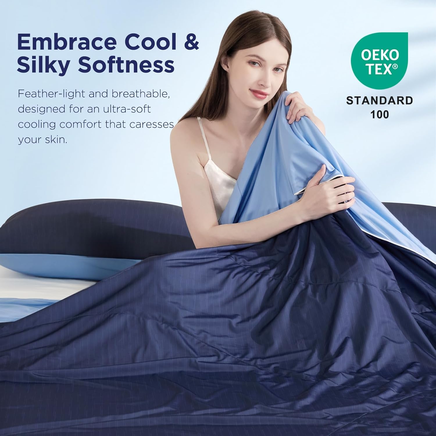 Arc-Chill 3.0 – Q-max>0.55 Featherlight & Breathable Dark Blue Cooling Comforter
