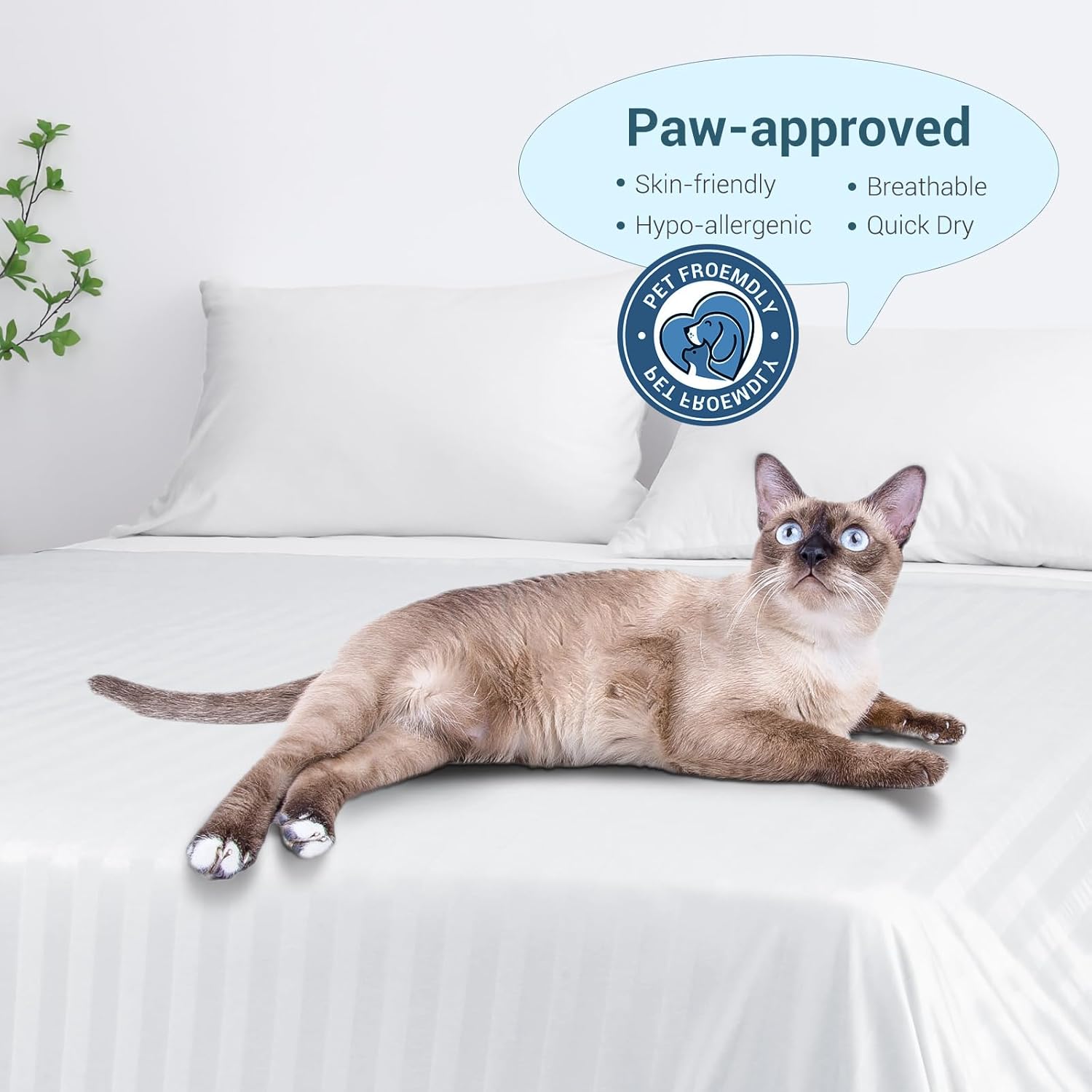 Arc-Chill® 3.0 Cooling Fabric Q-max > 0.5 Ultra-Soft White Striped Blanket of White