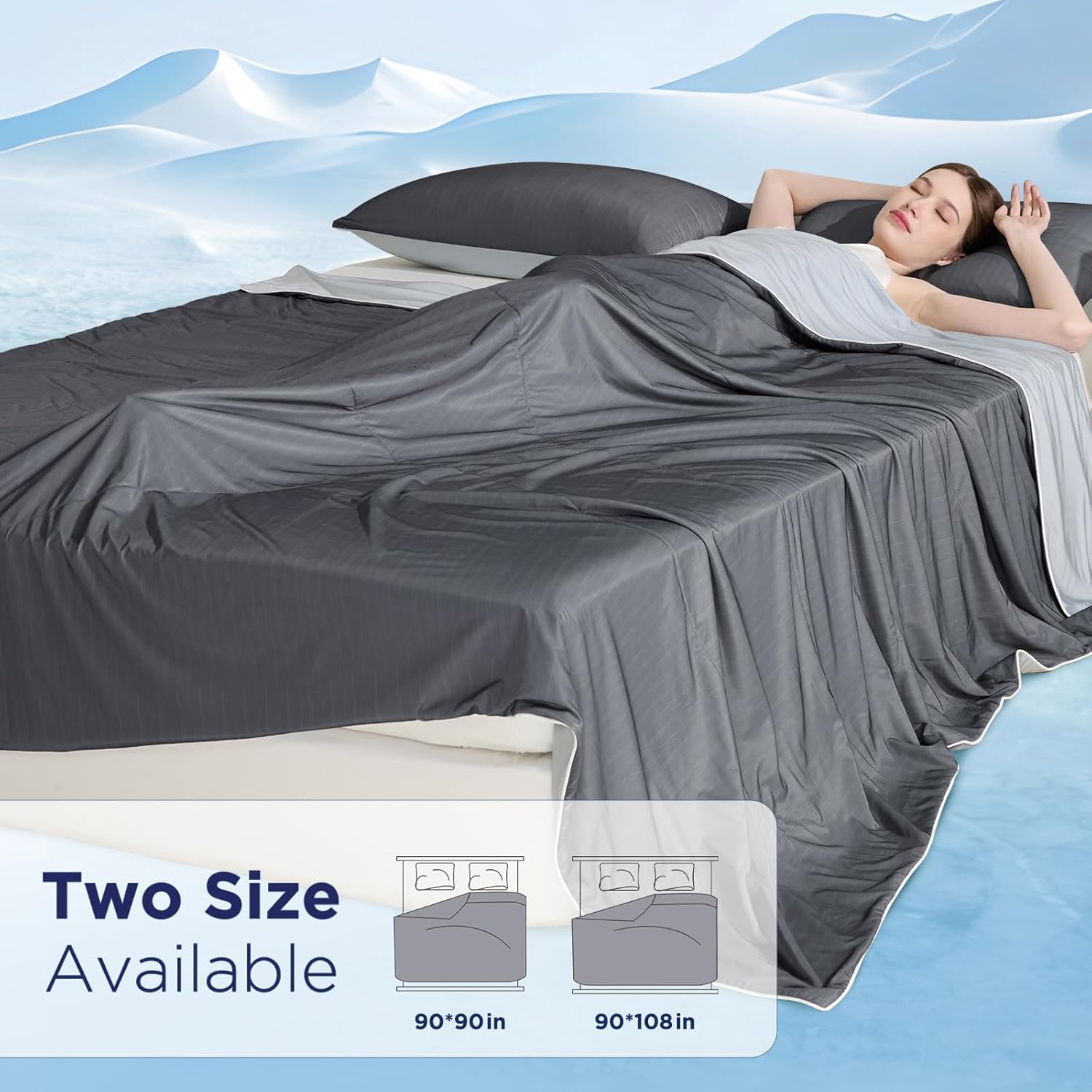 Arc-Chill 3.0 – Q-max>0.55 Featherlight & Breathable Gray Cooling Comforter