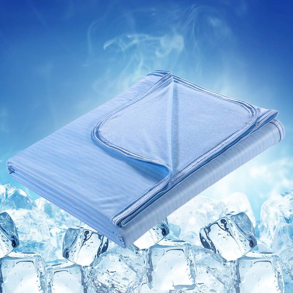 Elegear Cool Fiber Q-Max 0.4 Double-Sided Ice Silk Cooling Blanket – Lake Blue