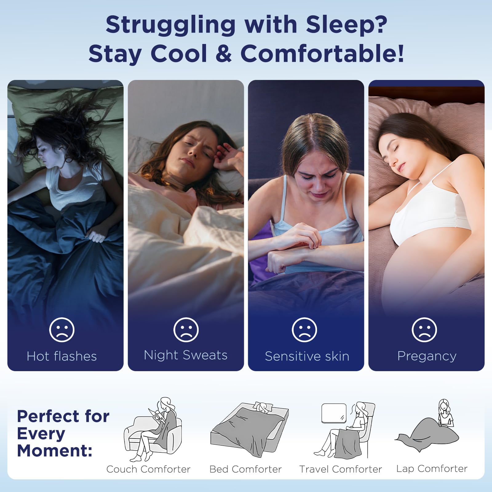 Arc-Chill 3.0 – Q-max>0.55 Featherlight & Breathable Dark Blue Cooling Comforter