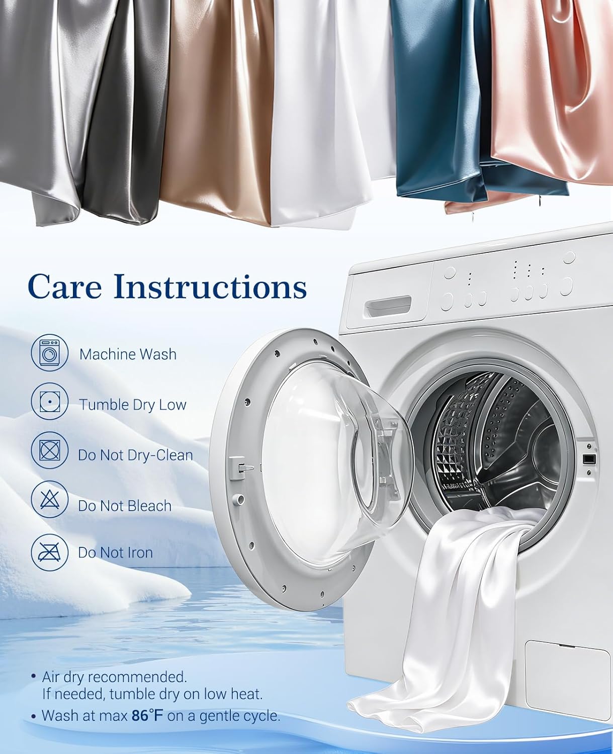 Elegear Arc-Chill Cooling Pillowcases Q-max>0.5, 2-Pack, Soft & Hair-Friendly-White