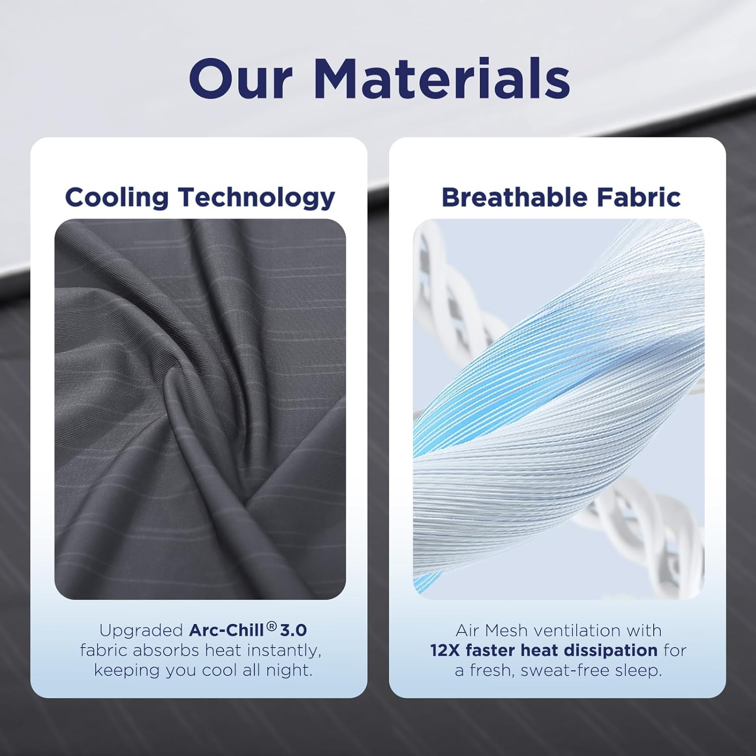 Arc-Chill 3.0 – Q-max>0.55 Featherlight & Breathable Gray Cooling Comforter