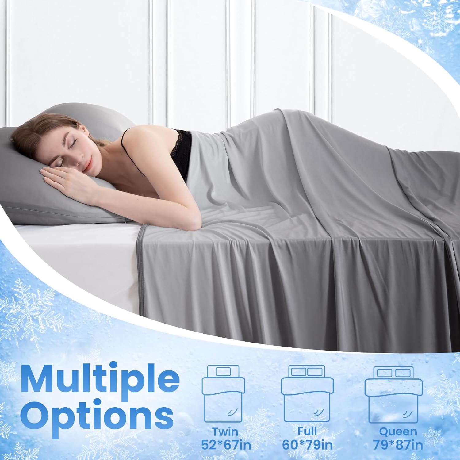 Q-Max > 0.5 Gradient Gray Cooling Blanket – Double-Sided, Breathable & Machine Washable