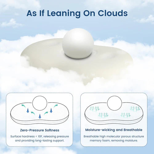 وسادة عنق فوم إليجير للنوم على الجانب أو الظهر، رمادي