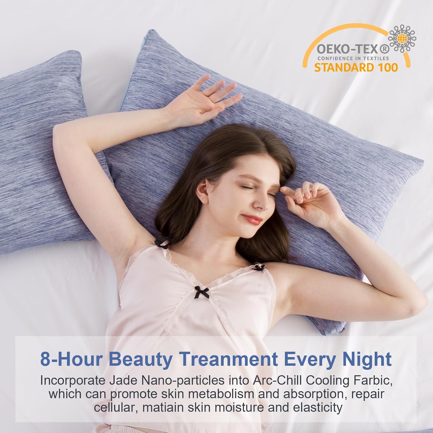 Revolutionary Blue Cooling Pillowcases Set of 2 – Arc-Chill Pro Q-Max 0.4