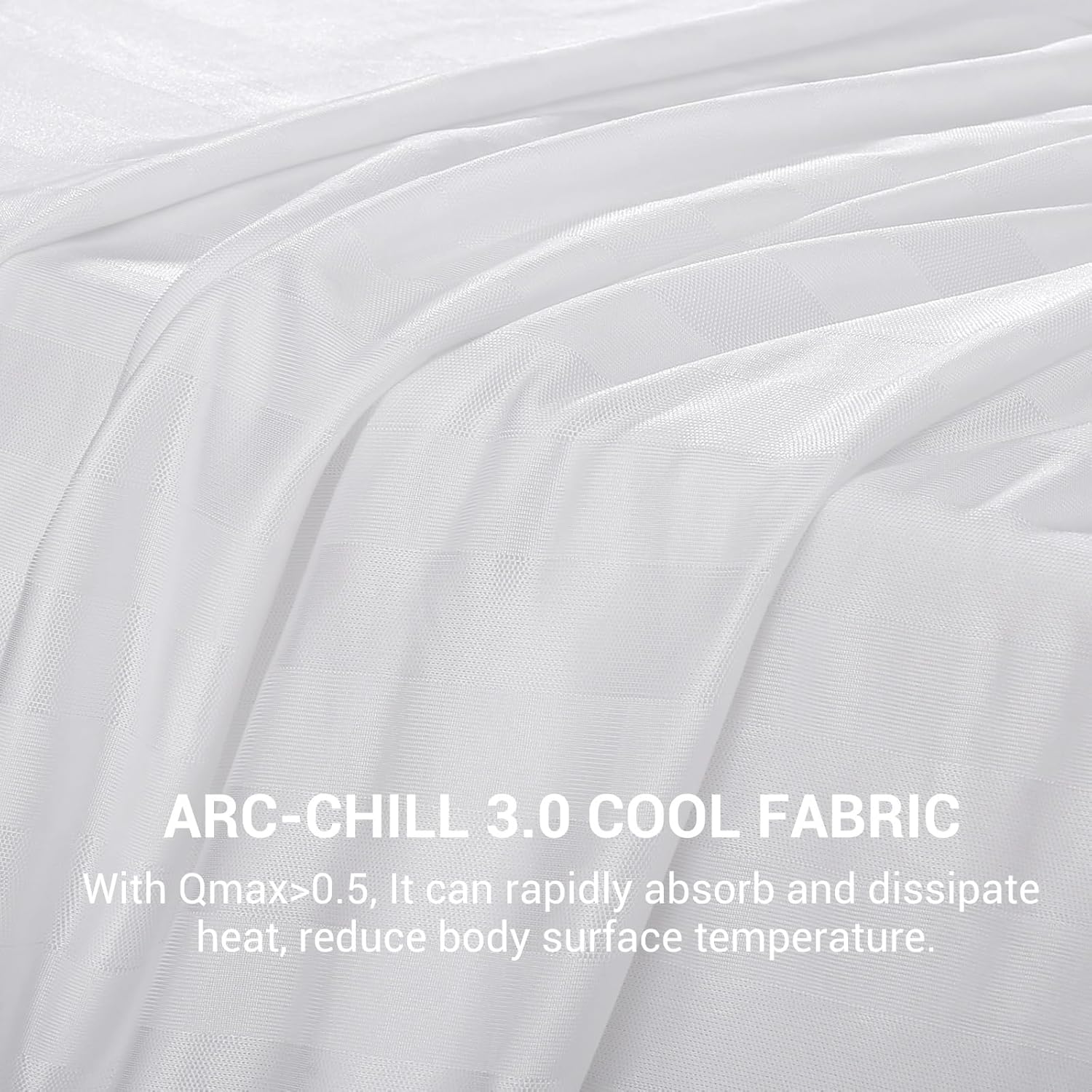 Arc-Chill® 3.0 Cooling Fabric Q-max > 0.5 Ultra-Soft White Striped Blanket of White