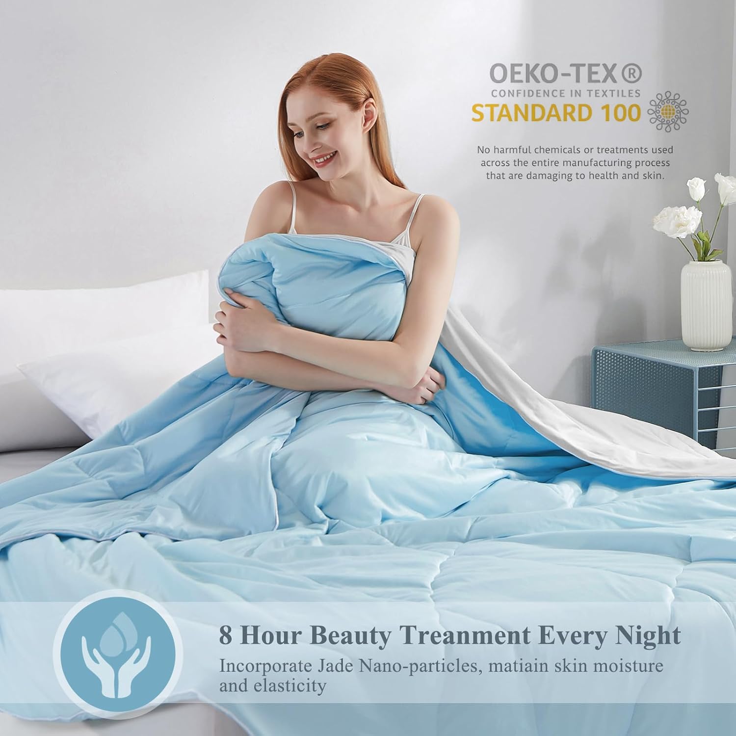 Ultra Soft Cloudy 3D Cooling Comforter Arc-chill Extreme Q Max 0.5-Blue & Gray