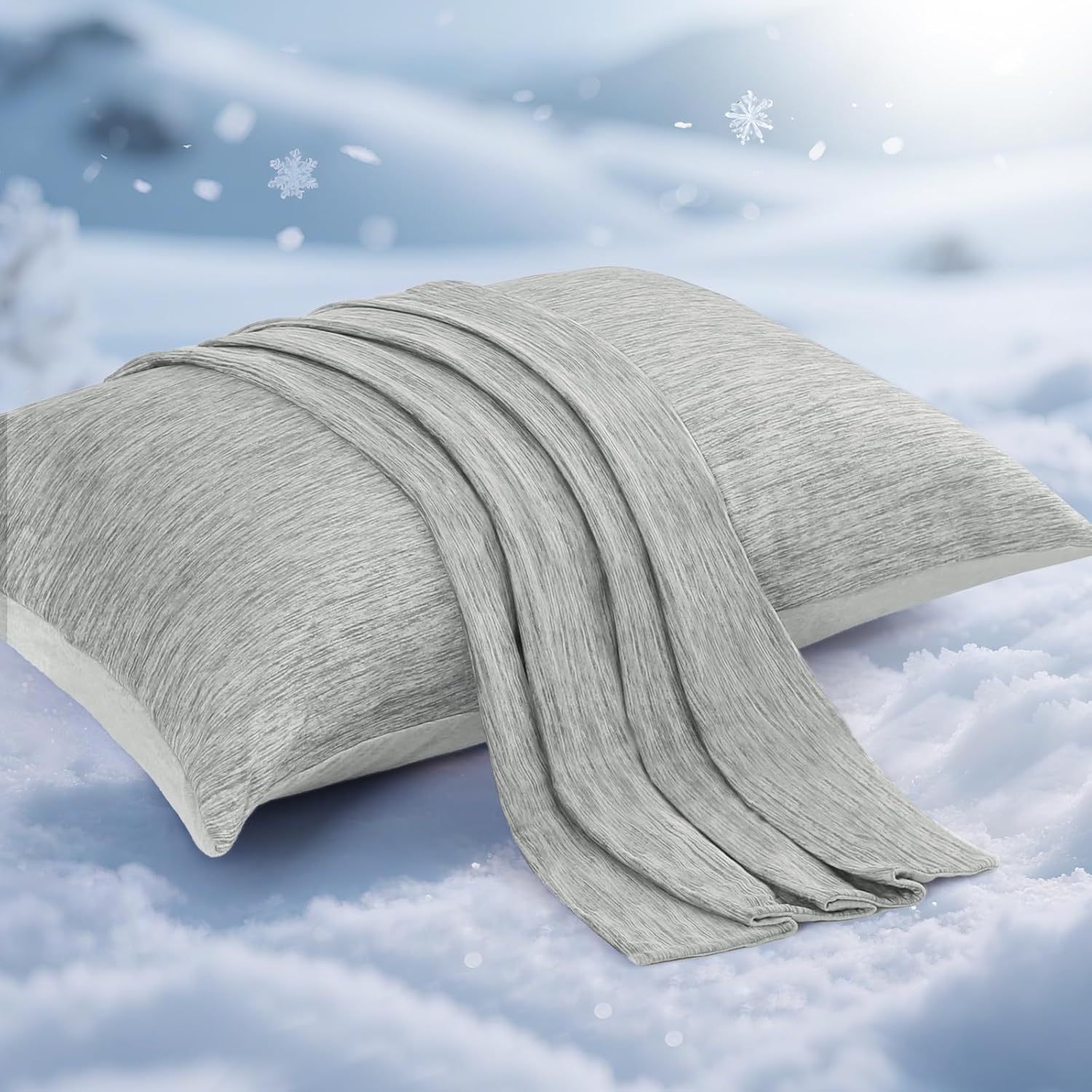 Revolutionary Gray Cooling Pillowcases Set of 2 – Arc-Chill Pro Q-Max 0.4