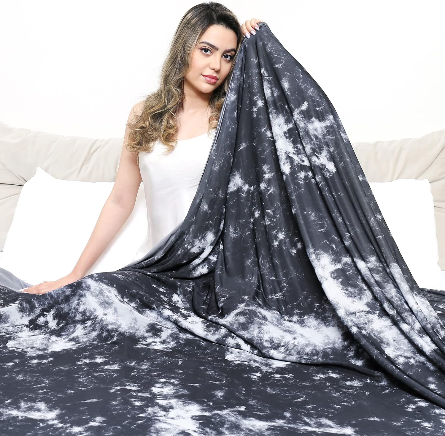 Elegear Tie-Dye Cooling Blanket – Q-Max > 0.5, Double-Sided & Stylish Color Black