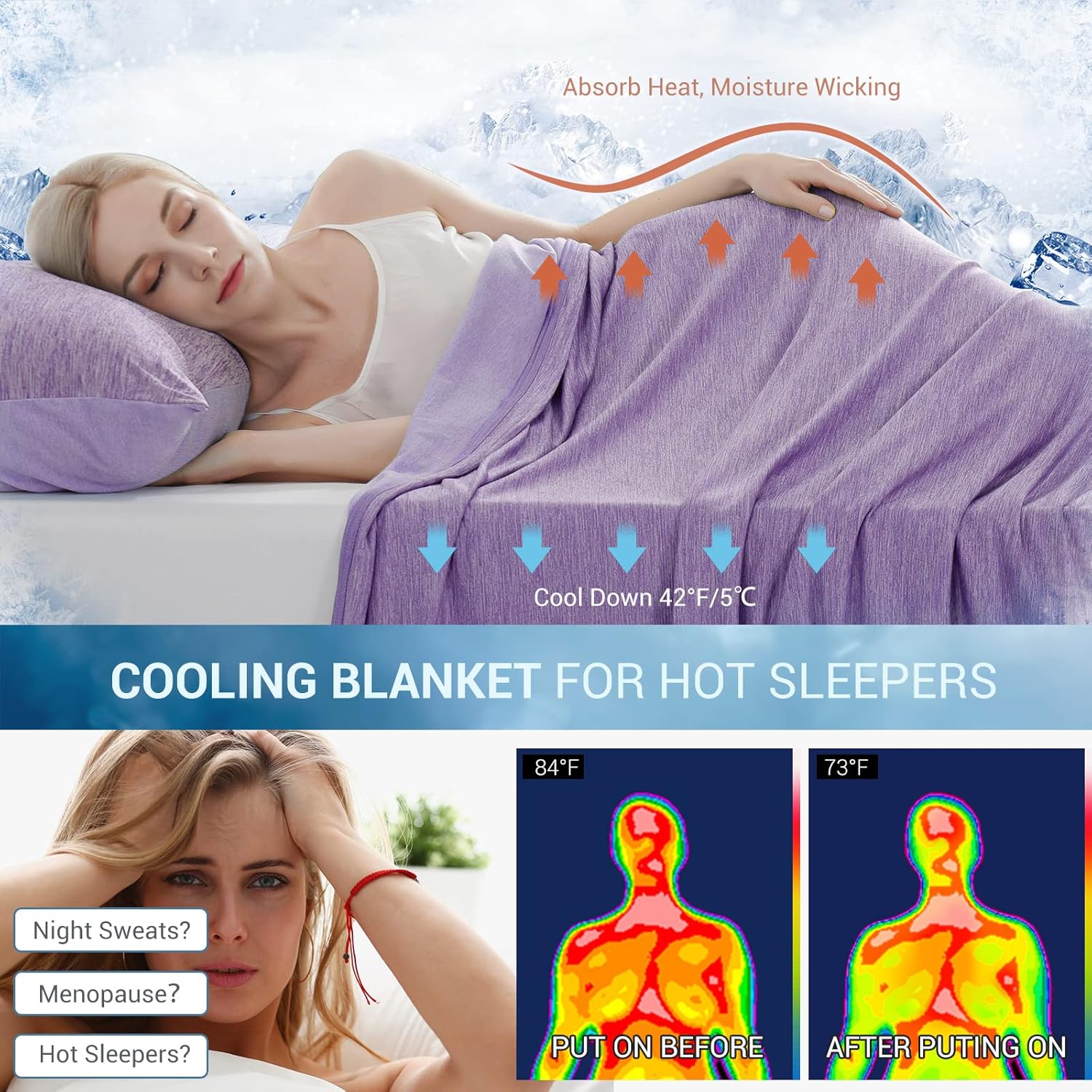 Elegear Orchid Cooling Blanket – Arc-Chill 3.0, Q-Max>0.5, Multi-Size Options