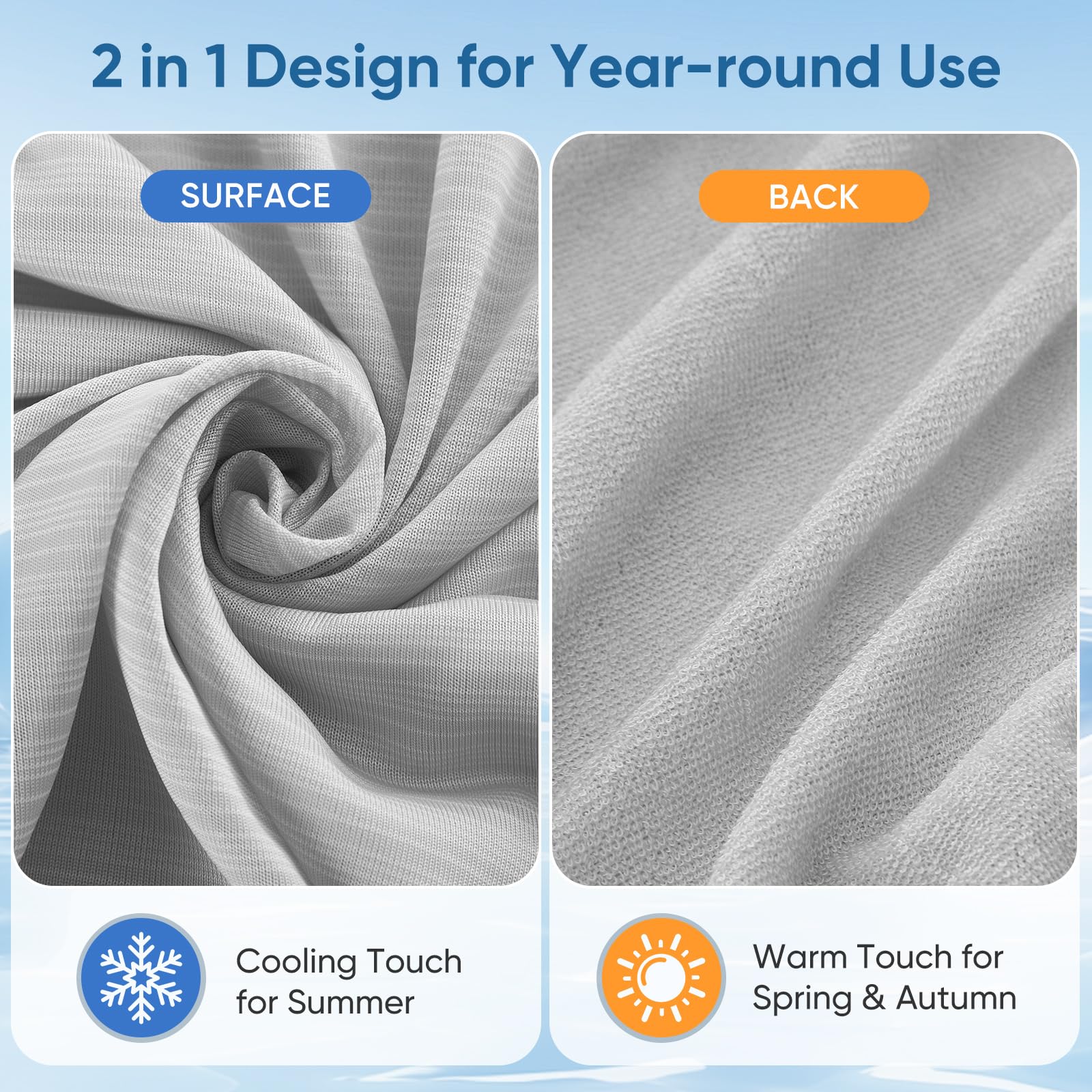 Cooling Blanket – Arc-Chill Q-Max>0.5, Lightweight Bamboo Fiber, Breathable & Soft, All-Season Cool Comfort