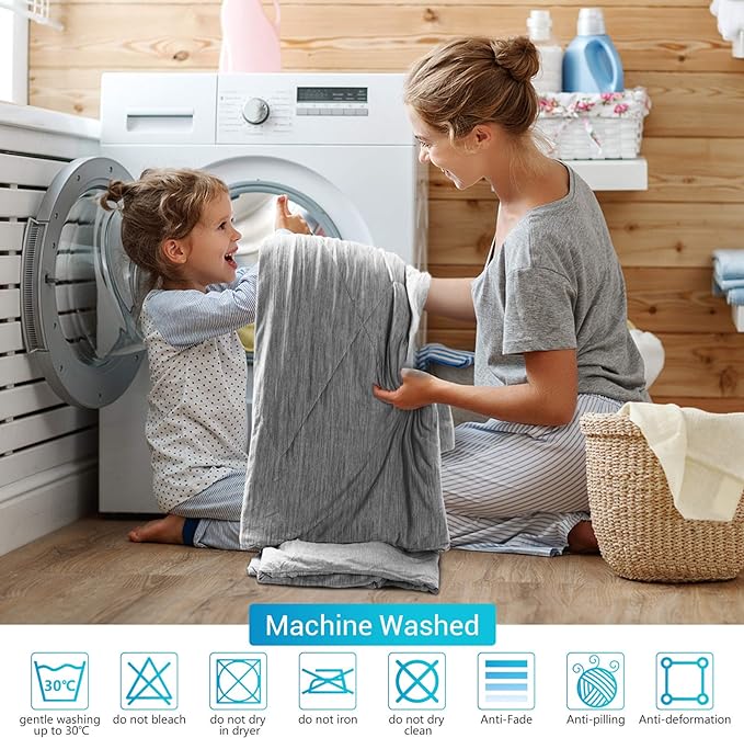 Grau Sommer Nackt Schlaf Kühl Komfort & Kissenbezug Set Bundle