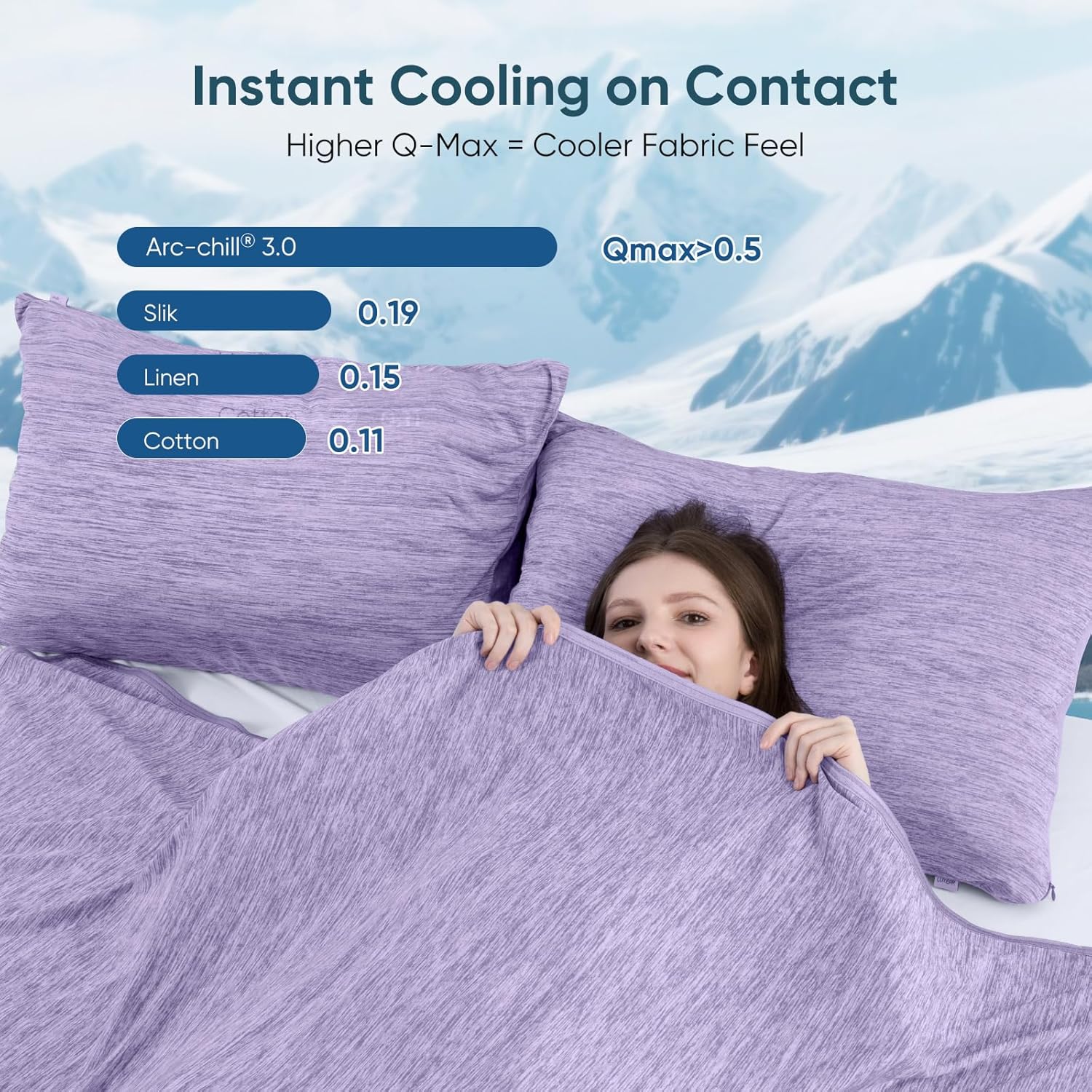 Elegear Orchid Cooling Blanket – Arc-Chill 3.0, Q-Max>0.5, Multi-Size Options