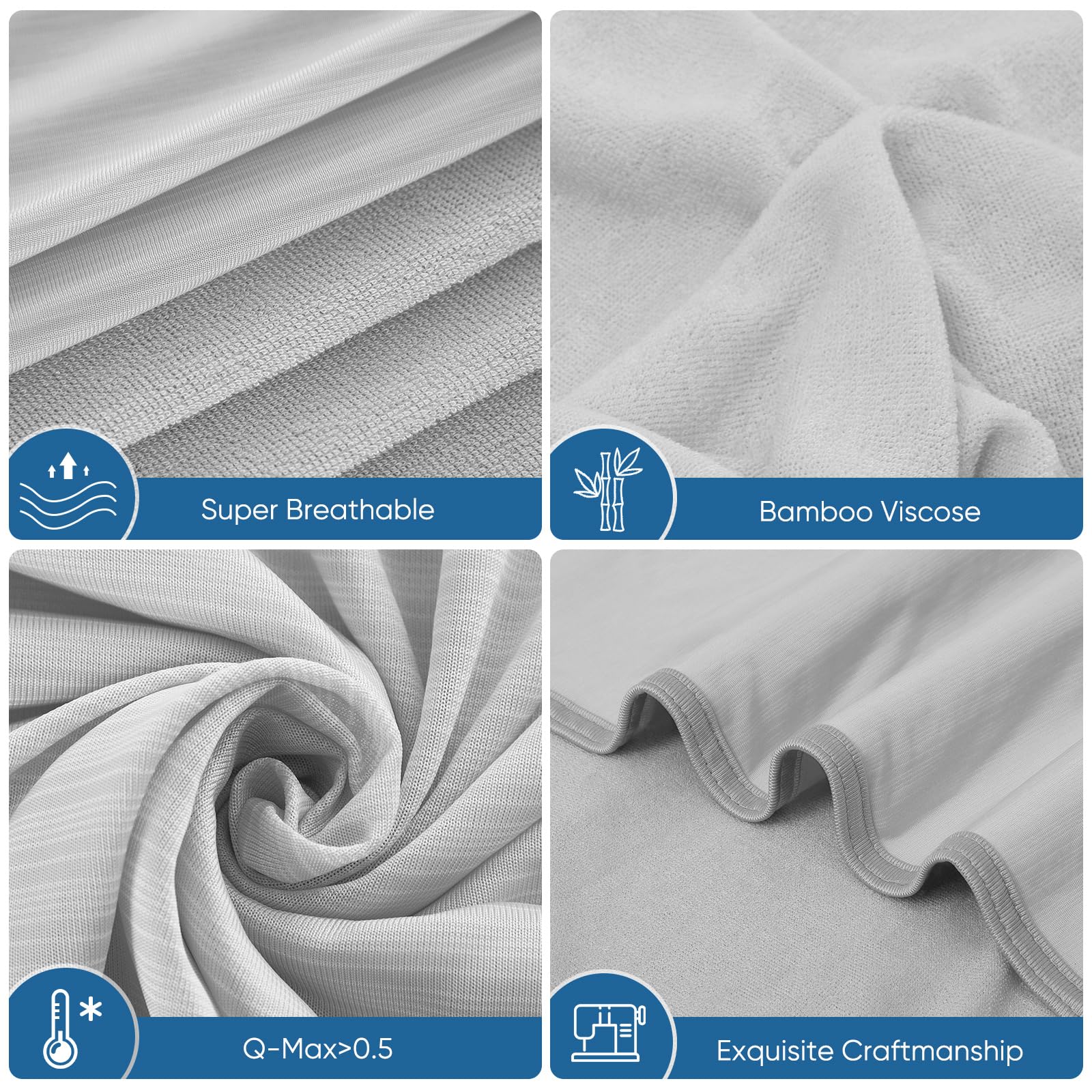 Cooling Blanket – Arc-Chill Q-Max>0.5, Lightweight Bamboo Fiber, Breathable & Soft, All-Season Cool Comfort