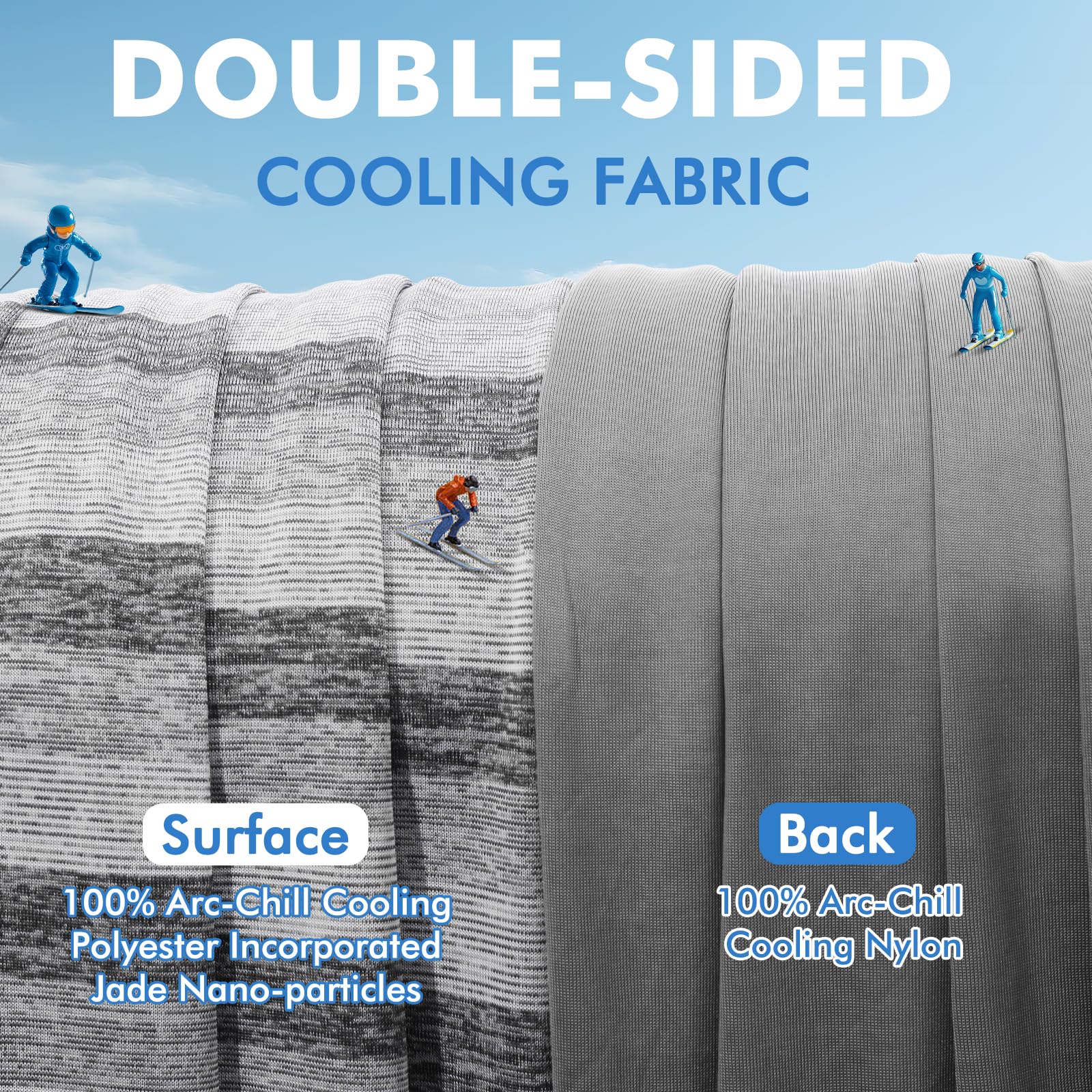 Elegear Dual-Sided Cooling Blanket –Striped Design, Arc-Chill Q-Max > 0.5, Grey
