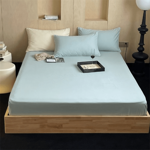 Soft Comfortable Cotton Solid Color Mattress Protector