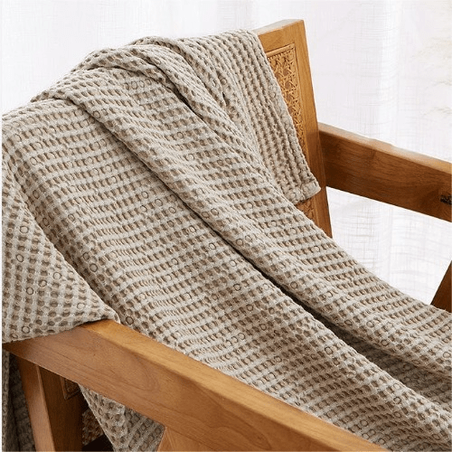 Cooling Cotton Waffle  Blanket,Lightweight Breathable Blanket from Bamboo for Hot Sleepers