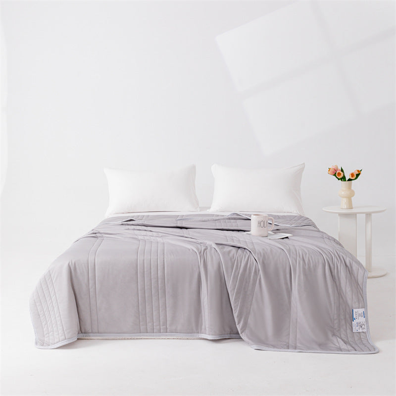 Cooling Ice Silk Summer Blanket – Lightweight, Washable, Soft Quilt for Babies & Adults