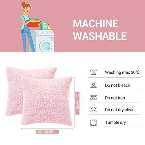 Elegear Set of 2 Pink Cushion Covers, Super Soft Sofa Cushions with Hidden Zipper