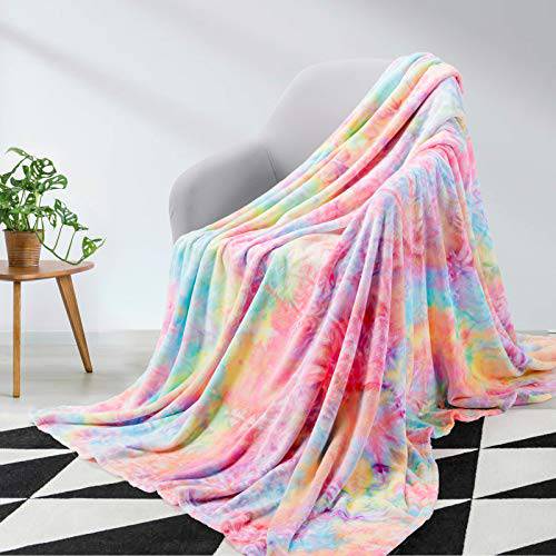 Heatwarm +2℃ Tie-dye Super Soft Flannel Blankets - Rainbow Purple (2 SIZE)