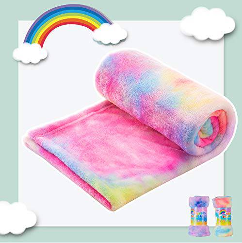 Heatwarm +2℃ Tie-dye Super Soft Flannel Blankets - Rainbow Purple (2 SIZE)