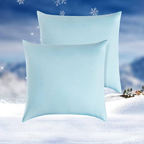 2-Pack Blue Premium Silky Super Cooling Pillowcases – Arc-Chill Extreme Q-Max 0.5