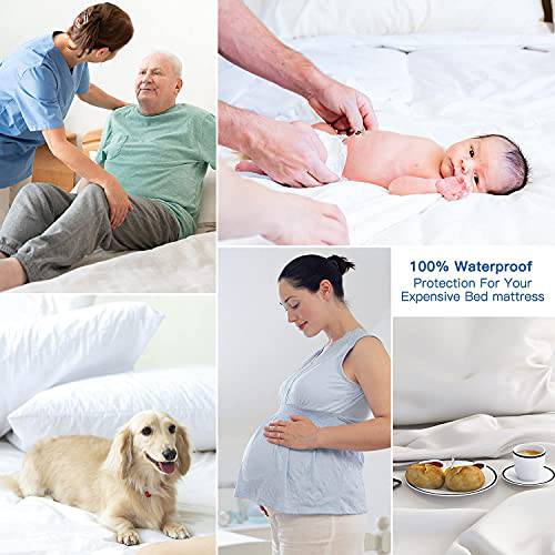Q-Max 0.43 Arc-Chill Cooling Bed Protector Waterproof Mattress Protector Queen Cover White- Fit Up to 18"