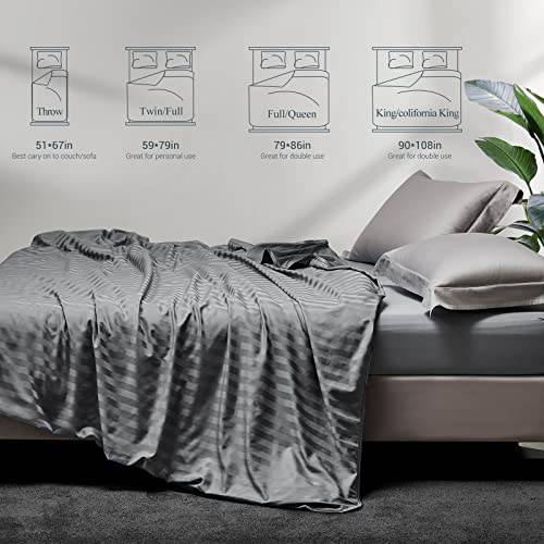 গ্রীষ্মকালীন শ্বাসপ্রশ্বাসযোগ্য ধূসর স্ট্রাইপযুক্ত শীতল কম্বল